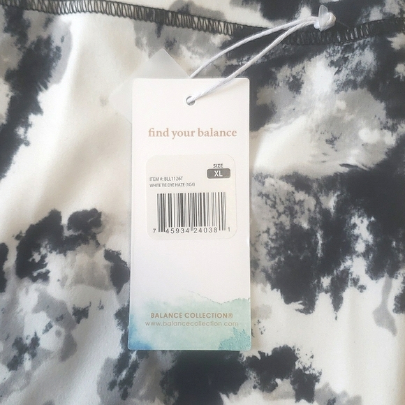 π·BALANCE COLLECTION - 25" White Tie-Dye Smoky 7/8 Compression Legging - Size XL - Picture 4 of 5